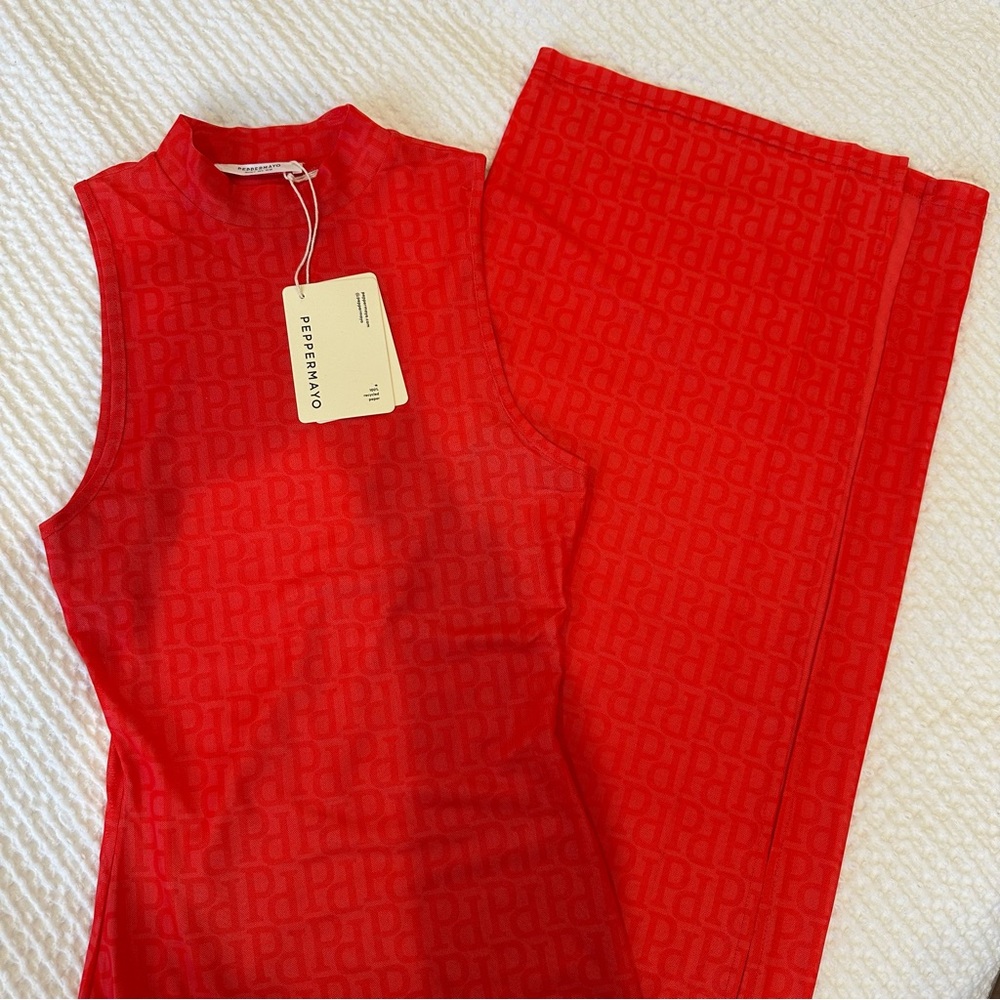 Cool To Be Kind Mesh Dress - Tangerine Monogram